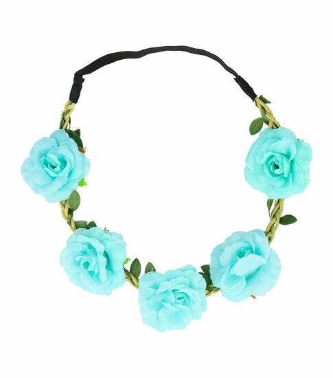 Haarband Bloemen – Gevlochten - Roosjes – Blauw, Sieraden, Tassen en Uiterlijk, Uiterlijk | Haarverzorging