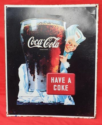Emaille bord - Origineel uit de VS metalen reclamebord van