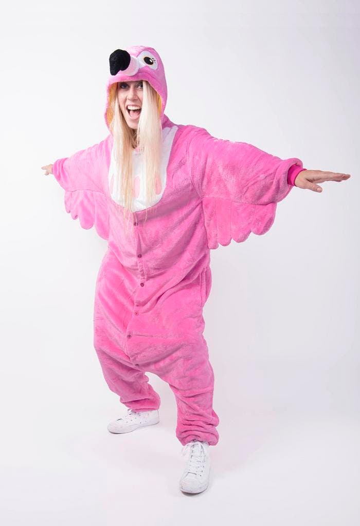 Onesie Flamingo Pak L-XL Flamingopak Kostuum Roze Vogel Voge, Kleding | Heren, Carnavalskleding en Feestkleding, Kleding, Nieuw