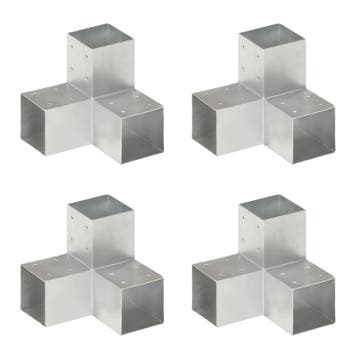 vidaXL Paalverbindingen 4 st Y-vorm 91x91 mm gegalvaniseerd, Verzenden, Nieuw