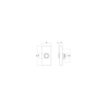 Intersteel deurbel rechthoekig 65x30x10mm verdekt - PVD, Verzenden, Nieuw