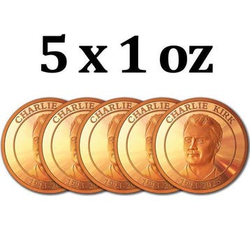 Verenigde Staten. 5 x 1 oz Charlie Kirk 999 Fine Copper