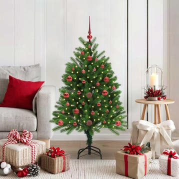vidaXL Kerstboom met 150 LED met standaard Groen 120 cm PE, Verzenden, Nieuw