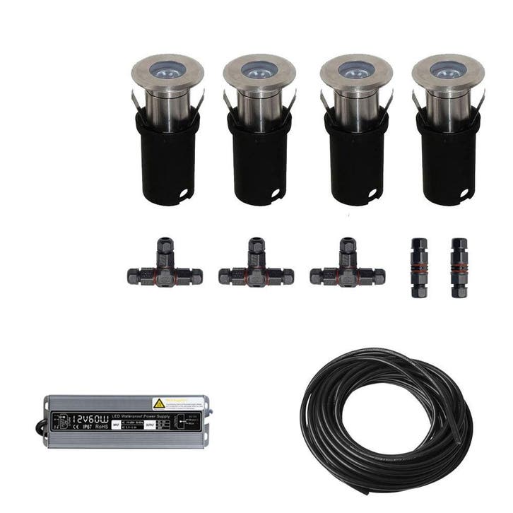 4x LED inbouw spot - 12V - 1 watt - 41mm - complete set, Tuin en Terras, Buitenverlichting, Ophalen of Verzenden