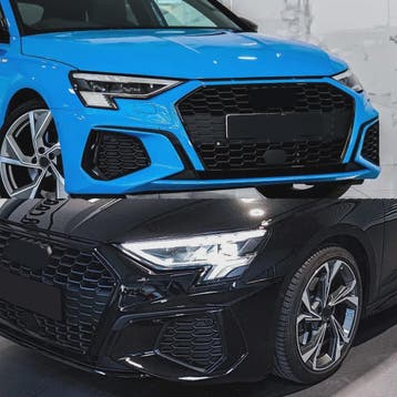 Glans Zwart Honeycomb Mistlamp Grille Covers voor Audi A3 S-, Verzenden, Nieuw
