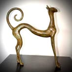 Abdoulaye Derme - sculptuur, Chat stylisé en bronze à la