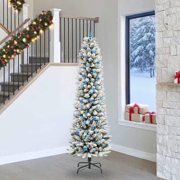 vidaXL Kunstkerstboom Wit 240 cm PVC en Metaal en Plastic, Verzenden, Nieuw