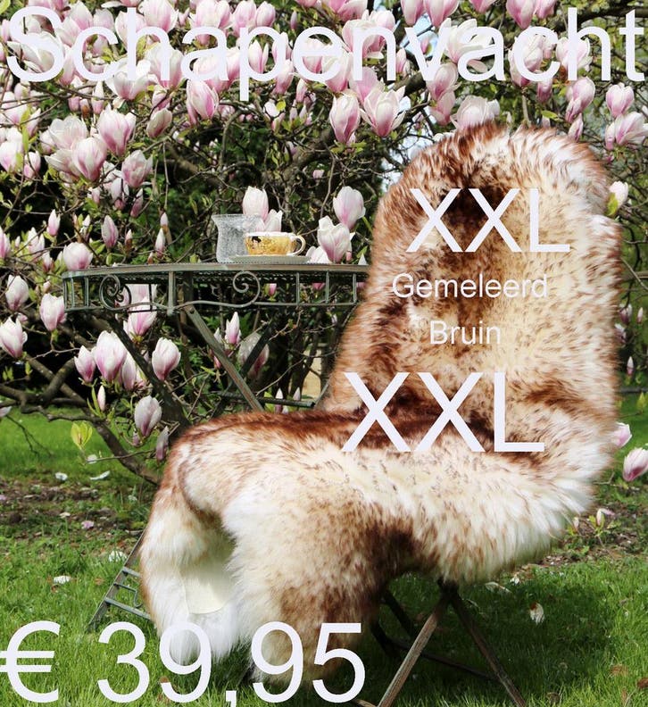 Schapenvacht Gemeleerd XXL Bruin Moeflon schapenvel € 39,95, Huis en Inrichting, Woonaccessoires | Overige, Nieuw, Ophalen of Verzenden