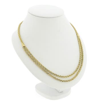 Gouden vossenstaart schakelcollier (Ketting), Ophalen of Verzenden, Gebruikt, Goud, Goud