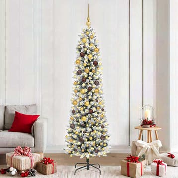 vidaXL Kunstkerstboom Wit 210 cm PVC en Metaal en Plastic, Verzenden, Nieuw