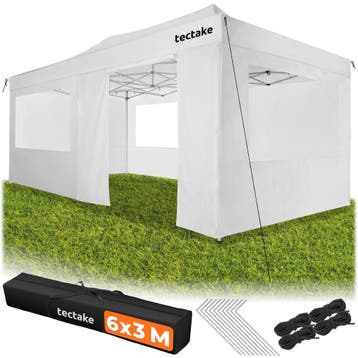 Opvouwbare paviljoen Viola 3x6 m, aluminium, 6 zijpanelen, Verzenden, Nieuw