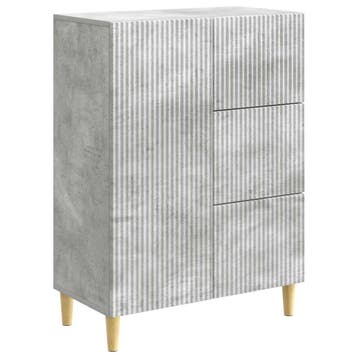 vidaXL Dressoir met lade Betongrijs 66 x 34,5 x 90 cm, Huis en Inrichting, Kasten | Dressoirs, Verzenden, Nieuw, Overige houtsoorten