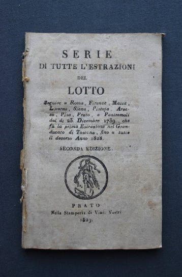 Antico libro del Lotto - Serie di tutte le estrazioni del