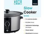 MOA Slowcooker 6,5L - Digitale Timer - 3 Warmtestanden - RVS, Verzenden, Zo goed als nieuw