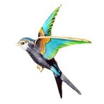 Fako Bijoux - Broche - Vogel - Zwaluw - 50x56mm - Witte Kop, Verzenden, Nieuw