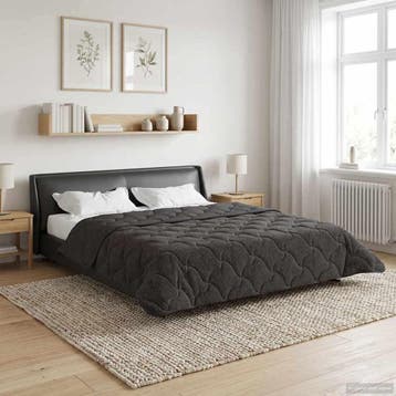 vidaXL Vol jaar dekbed Gekwilt Antraciet 220 x 240 cm, Verzenden, Nieuw