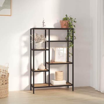vidaXL Boekenkast 80x30x120 cm staal en bewerkt hout, Huis en Inrichting, Minder dan 50 cm, Verzenden, 100 tot 150 cm, Nieuw