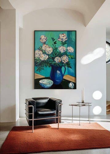 E. García - Jarrón azul con rosas XL (no reserve), Antiek en Kunst
