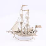 D.J. Aubert - Groot Zeilschip - Beeldje - .925 zilver