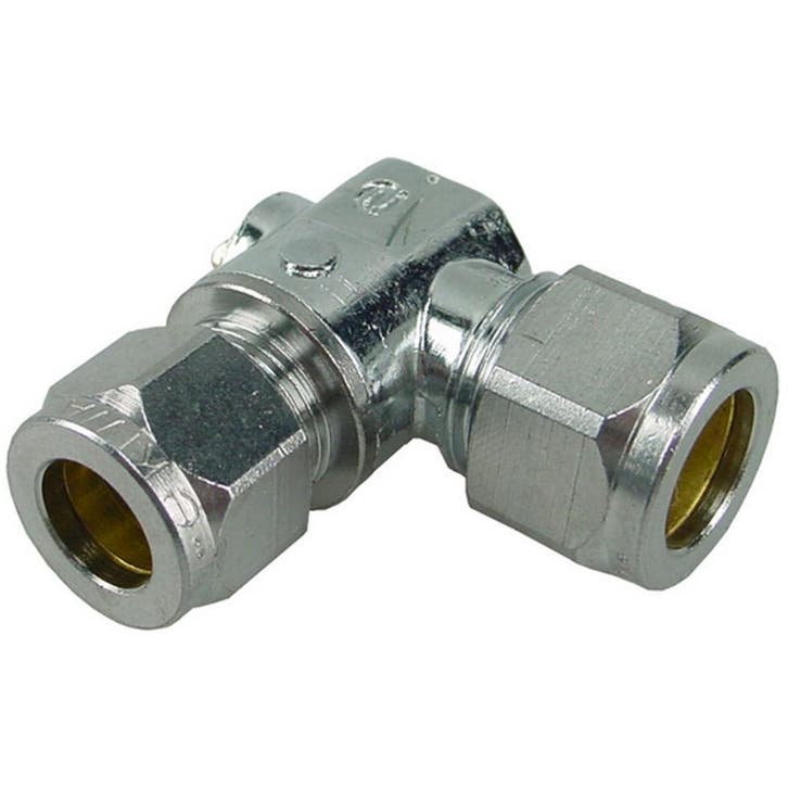 Riko Mini-Kogelkraan - 12x10 Knel - Haaks - Chroom, Doe-het-zelf en Verbouw, Buizen en Afvoer, Nieuw, Ophalen of Verzenden
