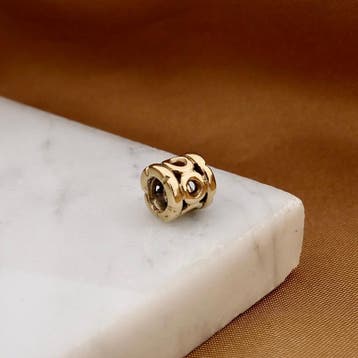 Pandora bedel; Goud; Circles Border Link (Hanger of bedel), Ophalen of Verzenden, Gebruikt, Goud, Overige merken