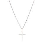 Witgouden collier met kruis hanger 40.5 cm 14 karaat, Verzenden, Zo goed als nieuw, Goud, Verstelbaar