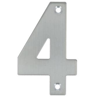 Huisnummer 4 opschroefbaar 100 mm rvs, Verzenden, Nieuw