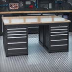 Datona Werkbank PRO - eiken werkblad - 24 lades - 200 cm -, Ophalen of Verzenden, Nieuw