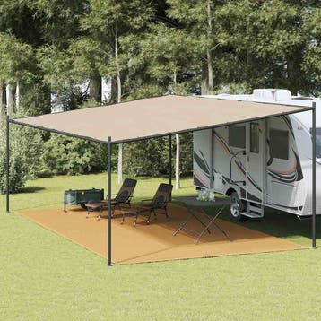 vidaXL Tenttapijt 400x800 cm HDPE zandkleurig, Caravans en Kamperen, Kampeeraccessoires, Verzenden, Nieuw
