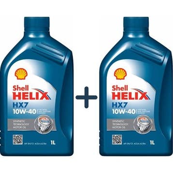Shell Aanbieding: 2 X Helix Hx7 10W40 1L, Verzenden