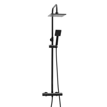 Doucheset Zwart | Thermostaatkraan | Nieuw | Scherpe Prijs, Ophalen of Verzenden, Nieuw, Chroom, Douche