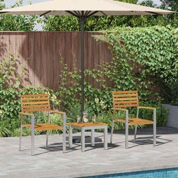 vidaXL Tuin eettafelset 3 st Bruin, Verzenden, Nieuw, 3 zitplaatsen