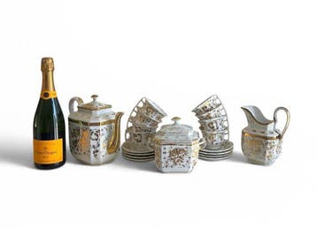 Porcelaine de Paris - Koffieservies voor 8 (19) - Grande