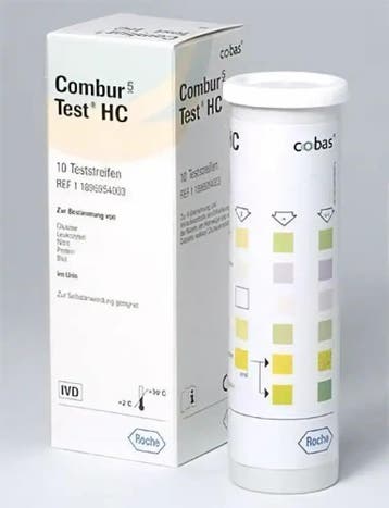 Combur 5-Test HC 10 strips Ideaal voor uw visitetas, Diversen, Verzenden, Nieuw