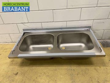 RVS Spoelblad Dubbele spoelbakken 120 x 60 cm Horeca, Ophalen of Verzenden, Nieuw zonder verpakking