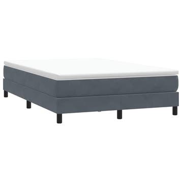 vidaXL Boxspring zonder matras fluweel donkergrijs 140x210, Verzenden, Nieuw, Grijs, Stof