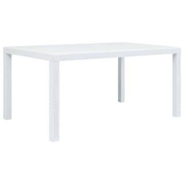 vidaXL Tuintafel 150x90x72 cm rattan-look kunststof wit, Verzenden, Nieuw, Kunststof