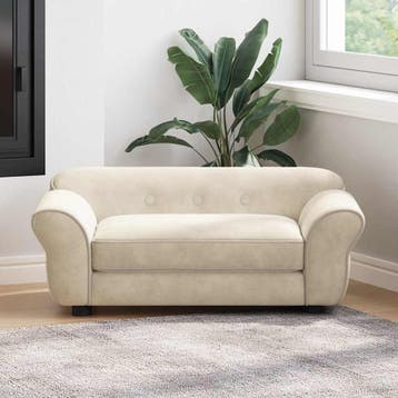 vidaXL Hondenbank 72x45x30 cm pluche crèmekleurig, Verzenden, Nieuw