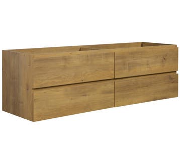 Wastafelkast Angela 160 x 48 cm Eiken Hangend Wastafelmeubel, Verzenden, Nieuw, Wastafelkast