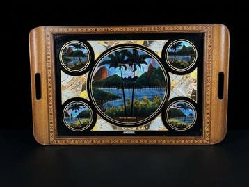 Dienblad - Hout, Glas