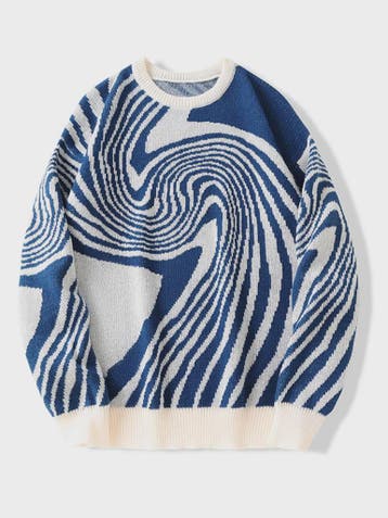 Herfst & Winter Heren Trui met Maze Jacquard Patroon - Ronde, Verzenden, Nieuw