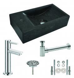 Wiesbaden One Pack Hardstenen fontein 40x22x10 links compl., Ophalen of Verzenden, Nieuw