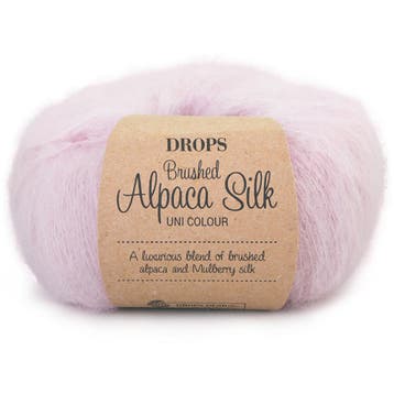 DROPS Brushed Alpaca Silk Uni Colour - 12 poederroze - Wol, Ophalen of Verzenden, Nieuw