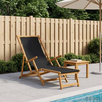 vidaXL Opvouwbare zonnebed 3 Positie Massief Eucalyptus Hout, Tuin en Terras, Verzenden, Nieuw