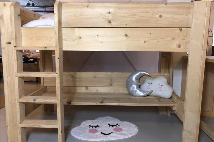 Rockwood® Peuter Halfhoogslaper Thomas naturel onbehandeld, Kinderen en Baby's, Kinderkamer | Bedden, Nieuw, Ophalen of Verzenden