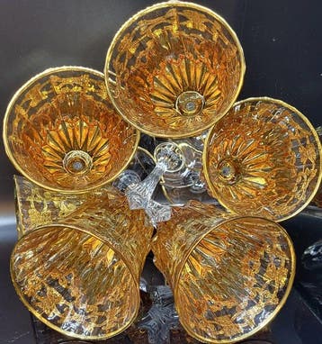 ISMIE LUX - Drinkservies (6) - Luxe barnsteenjuwelen,