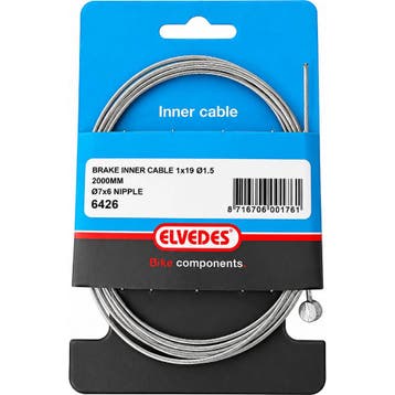 Elvedes Achterrem binnenkabel - staal - 2 meter - zilver..., Ophalen of Verzenden, Nieuw, Wiel