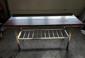 RVS Snijtafel, Werktafel, B200 x D80 x H87cm, Gebruikt