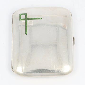 Sigaretten etui - Art-Deco - Sigarettendoos - .900 zilver, Antiek en Kunst
