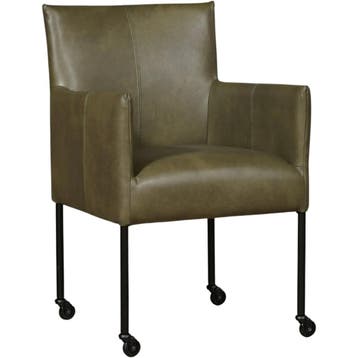 Leren eetkamerstoel Desire - Granada Moss (olijf/groen) -, Overige kleuren, Bohemian, Industrieel, Modern, Scandinavisch, Nieuw